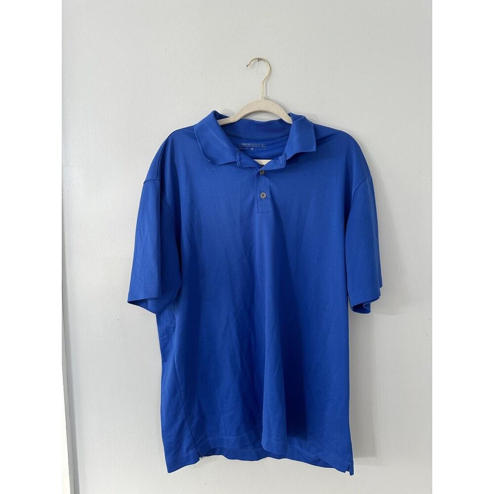 Nike Golf Polo Shirt Mens Adult Size XL Blue Dri Fit Knit
